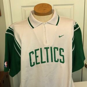 Nike Celtics 1/4 Zip Up White and Green Jersey Shirt